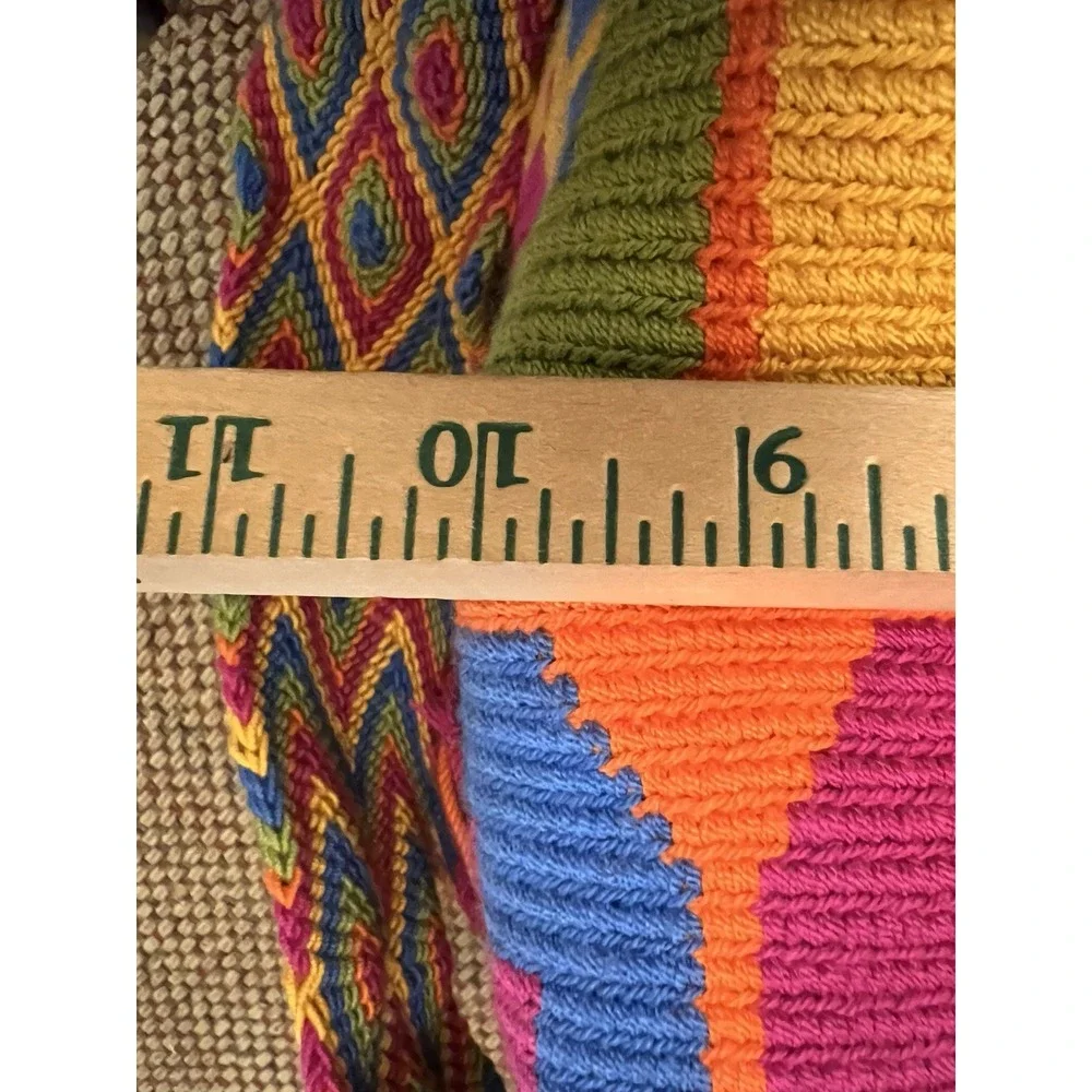 New 100% Wayuu Colombian Mochila Bucket Bag Handmade Multicolor
